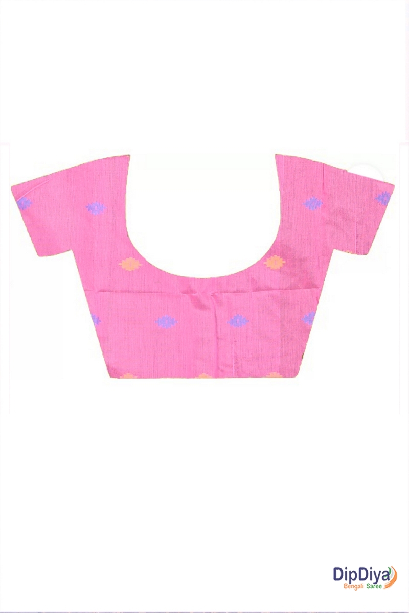 Pink Blue Cotton Blended Parul Hand Loom Saree (552)